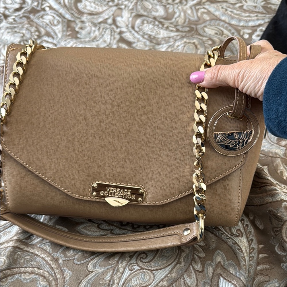 Versace Collection Tan Shoulder Bag
